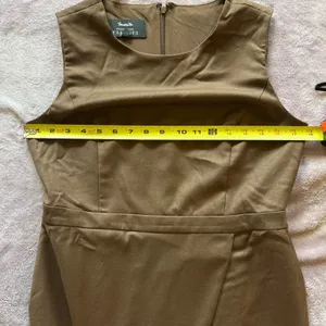 Talbots Marrotto Brown 99% Wool Sleeveless Wrap Front Sheath Dress 2 NEW thumbnail 7