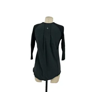 Lululemon Spincity Top Long Sleeve Zip Tee Layer Heathered Black Gray Size 6 thumbnail 6