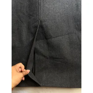 Uniqlo Herringbone Car Coat Charcoal Grey Button Front Overcoat thumbnail 15