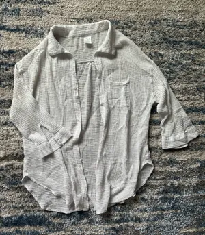 Kona Sol Waffle White Button Up thumbnail 2