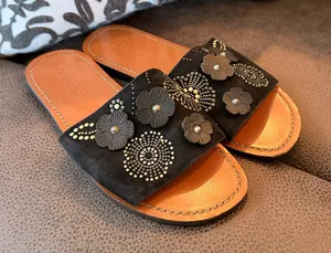 Coach black suede flat sandals  thumbnail 1