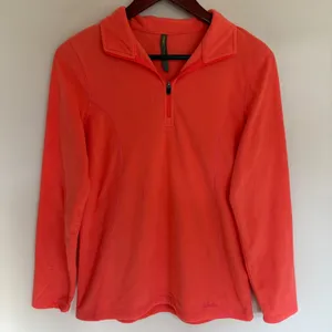 Cabelas Womens Fleece Pullover Quarter Zip Coral Orange L77SH262 Size M thumbnail 1