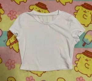 Plain white crop top thumbnail 1