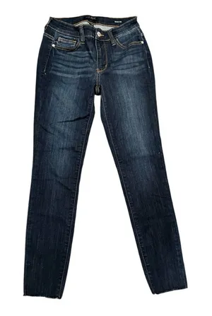 Judy Blue Skinny Fit Stretch Dark Denim Raw Hem Jeans Pants 25 thumbnail 1