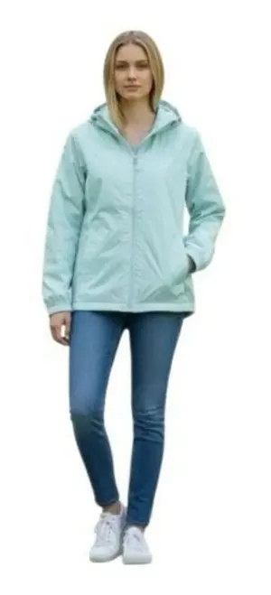 Columbia Women Hooded Rain Jacket Size M Light Blue Outdoor Jacket Zipper Front thumbnail 1