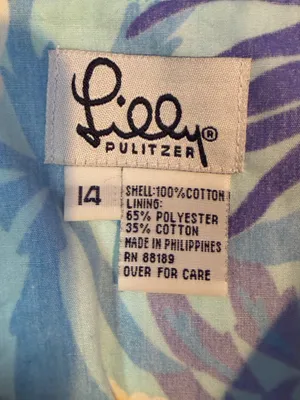 Y2K Vintage Lilly Pulitzer Cotton Floral Tropical Mini Skirt Shorts Blue Yellow thumbnail 6