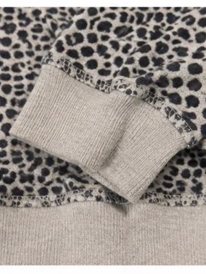 Z Supply Leopard Print Pullover Sweatshirt Top Size M Gray Black thumbnail 4