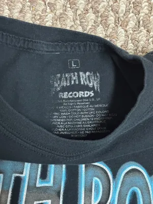Death Row Records Lightning Rap 90s Style Black T-Shirt thumbnail 3