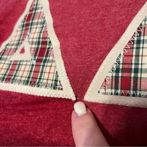 Delta Delta Delta Sorority Womens Large Red Plaid Short Sleeve Shirt Greek *FLAW thumbnail 6