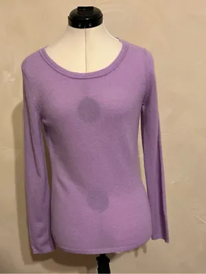 Peck & Peck Women L/S Pullover 2 Ply 100% Cashmere Lilac Sweater,Minimalist|Sz:S thumbnail 11