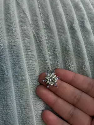 Snowflake Necklace Sterling Silver Purple Snowflake Pendant Necklace Crystals Winter Snow Flower Christmas Chain Necklace Romantic Jewelry Gifts for Women Girlfriend Birthday thumbnail 4
