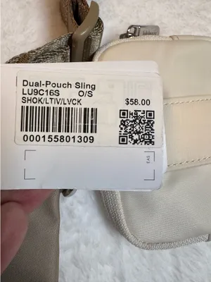 Dual pouch sling bag in beige by Lululemon thumbnail 5