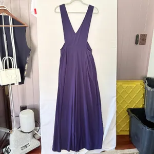 Maeve Anthropologie Purple Wide Leg Jumpsuit Knotted Straps Size 10 OB668987 thumbnail 2
