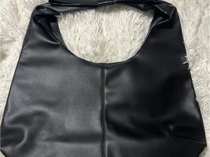 Black Faux Leather Victoria’s Secret Hobo Bag thumbnail 2