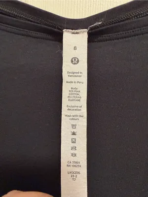 Lululemon Womens Back In Action Shirt Size 8 Pima Cotton Black Athleisure W3CE0S thumbnail 6