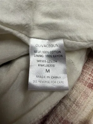 Olivaceous Plaid Mini Cotton Gauze Dress Pink Cottagecore Open Back M Ruffle Hem thumbnail 10