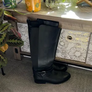 A New Day Black Faux Leather Tall Riding Boots Target Size 10 Buckle detail thumbnail 2