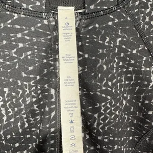Lululemon Daily Practice Jacket Womens 4 Black Gray Print Hooded Full Zip‎ thumbnail 12
