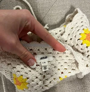 Aerie Textured Halter Cropped Bra Top thumbnail 6