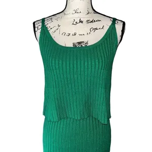 Scoop‎ NYC green 2-piece tank sweater & skirt set small 4-6 thumbnail 2