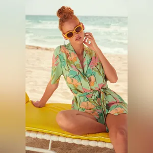 Lulus Totally Tropical Light Green Floral Print Button-Up Shirt Dress thumbnail 5