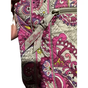 Vera Bradley Crossbody Pink Gray Paisley Medium Pockets Zippered Women's RR-1‎ thumbnail 2