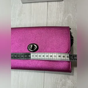 Coach Vibrant Pink Crossbody Bag with Chain Strap thumbnail 5