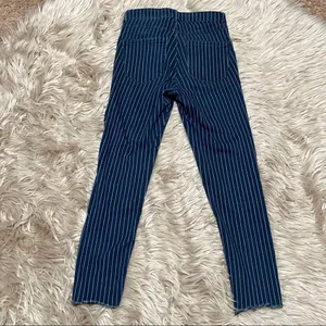 Zara pinstriped torn knee jeans size 4 thumbnail 5