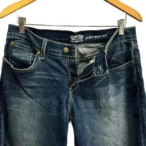 Levi's Signature Women's Curvy Bootcut Jeans Dark‎ Wash Blue Size 14 thumbnail 3