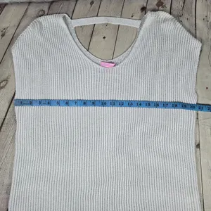 Lilly Pulitzer Silver Gilly Metallic Knit Dolman Sweater Top‎ Open Back 24423 M thumbnail 6
