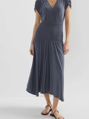 NWOT White House Black Market $140 Matte Jersey Smocked Midi Dress XL thumbnail 3
