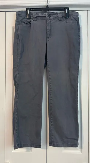 Lee Womens Gray Relaxed Straight Jeans -, 12 Petite thumbnail 1