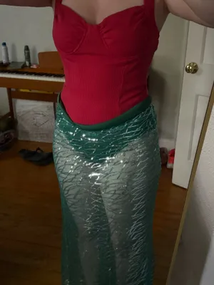 SHEIN Sequin Mesh Maxi Skirt Mermaid Costume thumbnail 3