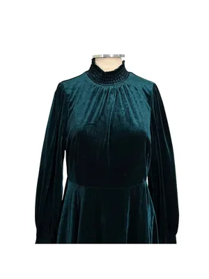 NEW Baltic Born Tina Velvet Dress In Emerald Green Size Large thumbnail 7
