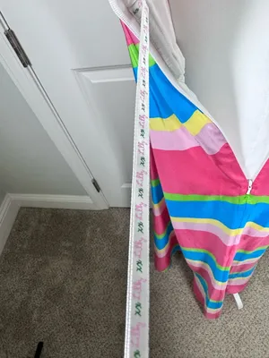 Lilly Pulitzer Melissa Silk Maxi Dress Chevron Resort Cruise Halter Palm Beach 4 thumbnail 8