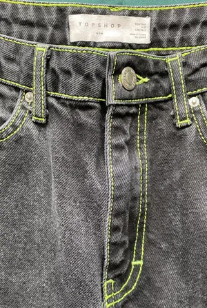 Contrast Stitch Mom Jeans thumbnail 2