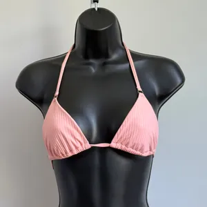 Ribbed Dainty‎ Beachy Pink Triangle Bikini Set Small Summer Swimwear thumbnail 2