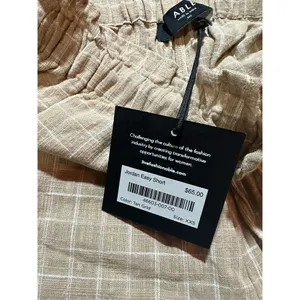 NWT Able Jordan Easy Shorts tan‎ white grid XXS thumbnail 2