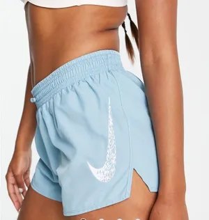 Nike Running Dri-FIT Swoosh mid-rise brief-lined shorts in pale blue size medium thumbnail 2