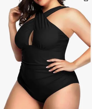 One Piece Daci Womens Front Cross Plus Size Swimsuits Tummy Control Keyhole thumbnail 4