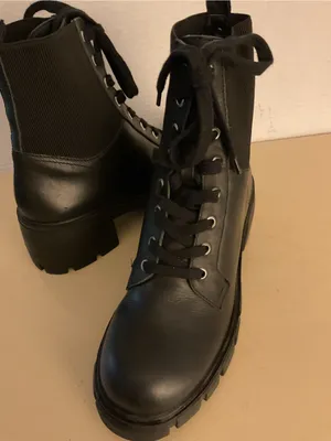 Steve Madden women Black platform Lace-Up Chunky Combat Boots US 9.5 thumbnail 6