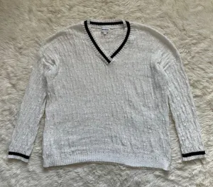 superdown x Revolve Sweater Long Sleeve V Neck Knit White Black M thumbnail 3