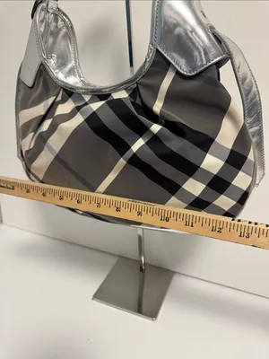 Burberry Beat Check Nylon Brooklyn Hobo Bag Metallic thumbnail 10