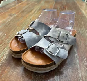 DV Dolce Vita Carther Tie Dye Slide Sandals Women's Size 8 Gray Blue Platform thumbnail 1
