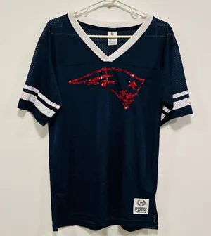 Victoria's Secret Pink new england patriots Mesh V-Neck Jersey size medium thumbnail 1