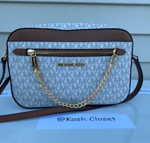 Michael Kors Jet set Large Zip Chain Crossbody - Vanilla thumbnail 1