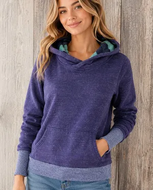 American Eagle purple hoodie teal fleece-lined sweatshirt size medium thumbnail 1