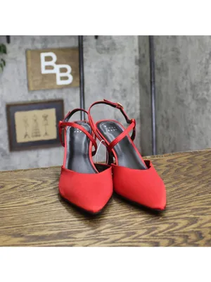 A New Day Womens Rosemary Heels Satin Strappy 94646859 Red 9M thumbnail 3