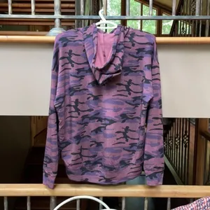 NWT Sundry Camo Boyfriend Hoodie in Plum 0‎ XS thumbnail 9