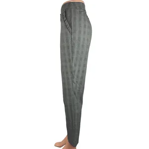 Zara Gray Plaid Ruffle Pockets High Rise Straight Leg Crop Ankle Trouser Pants M thumbnail 2